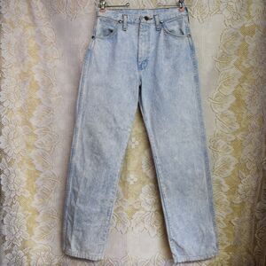 1970s-80s Wrangler 13MWZMI Light Acid Wash Jeans Size 29x36 (28x32) USA Scovill
